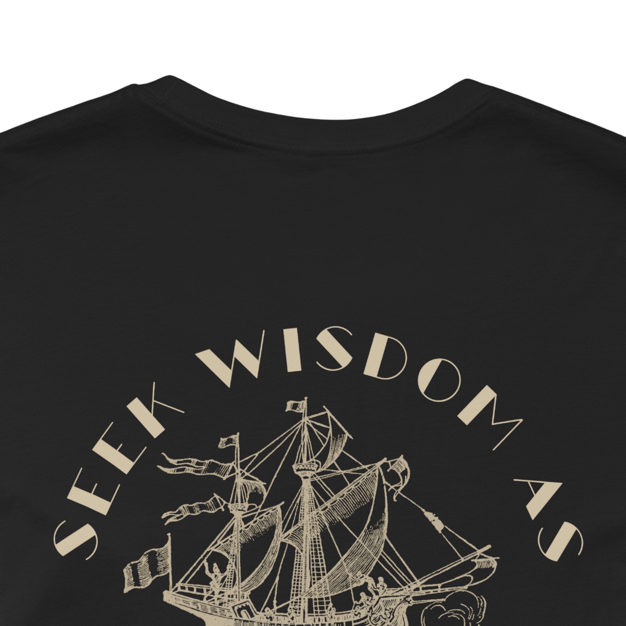 Hidden Treasure Sailboat Tee — "Seek Wisdom" Nautical Graphic Shirt