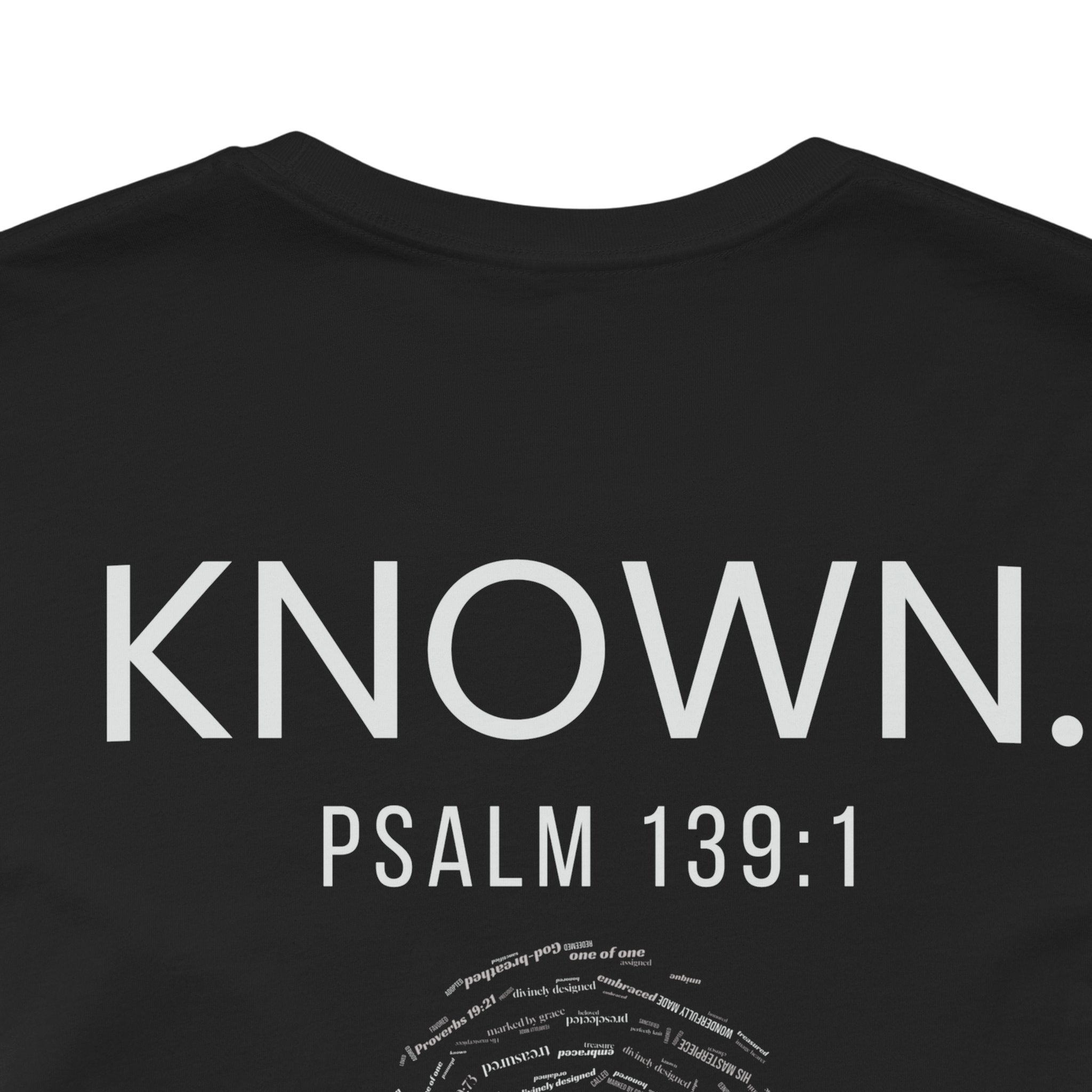 Known — Psalm 139 Christian Streetwear Tee