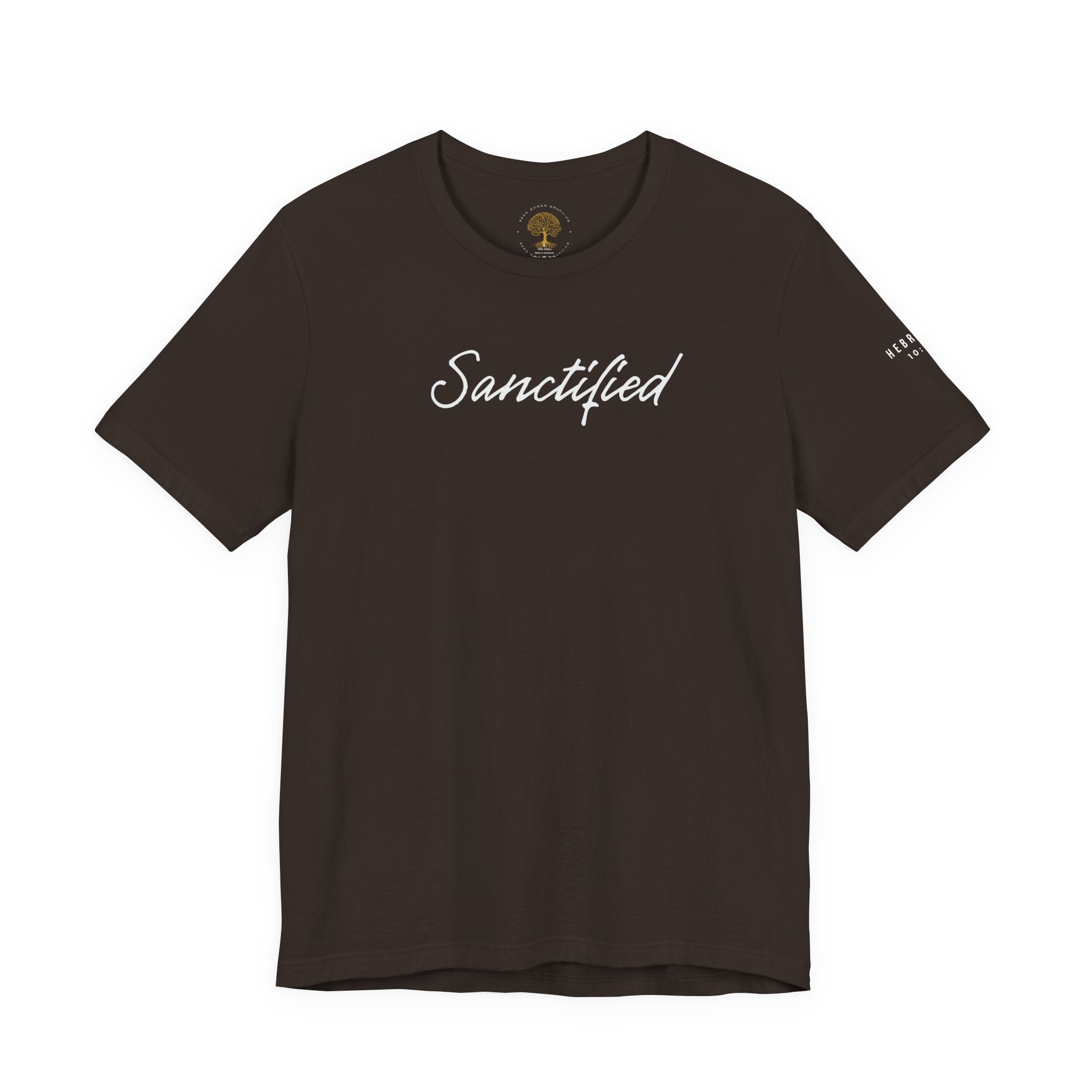 Sanctified – Christian Minimal Script Tee | Set Apart in Christ