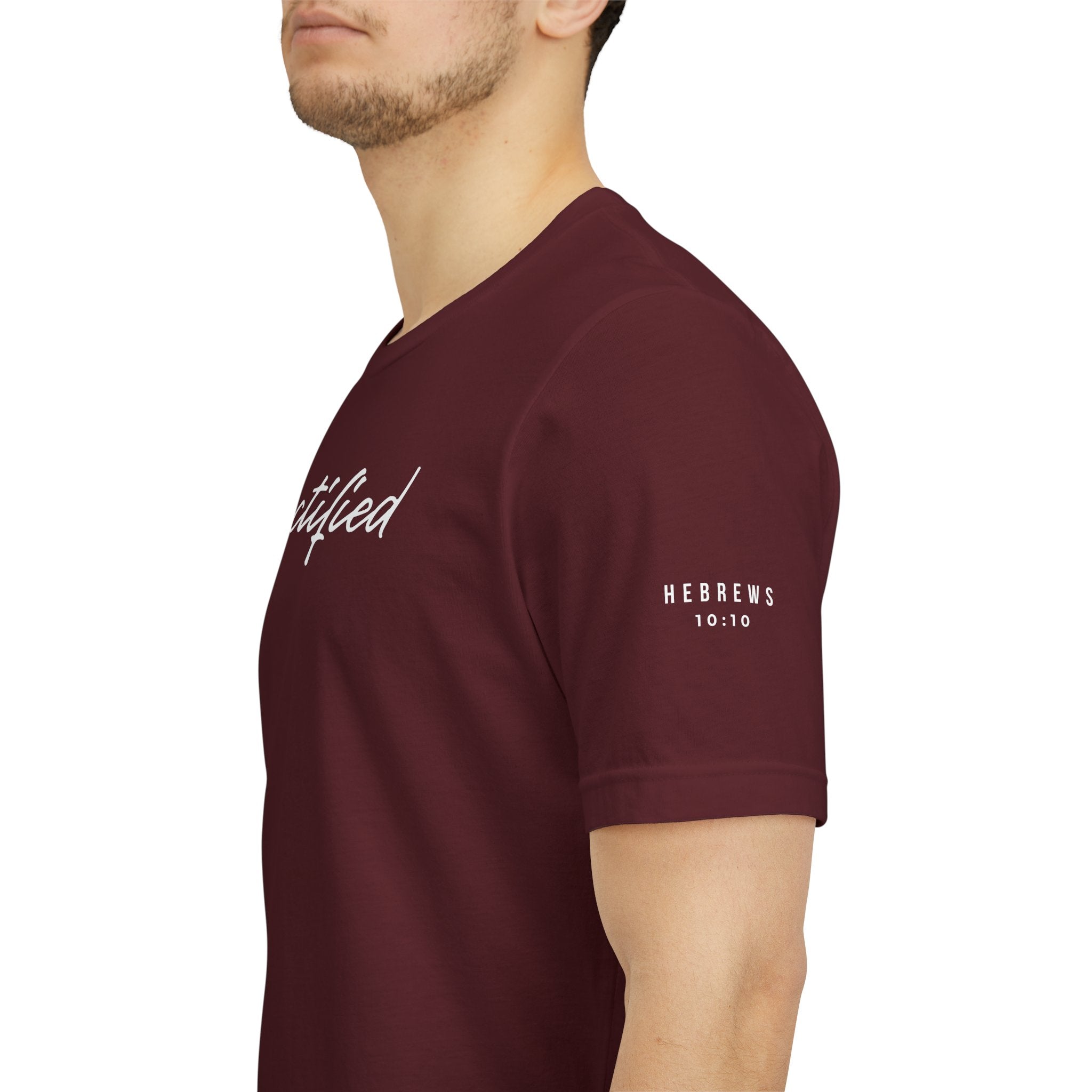 Sanctified – Christian Minimal Script Tee | Set Apart in Christ