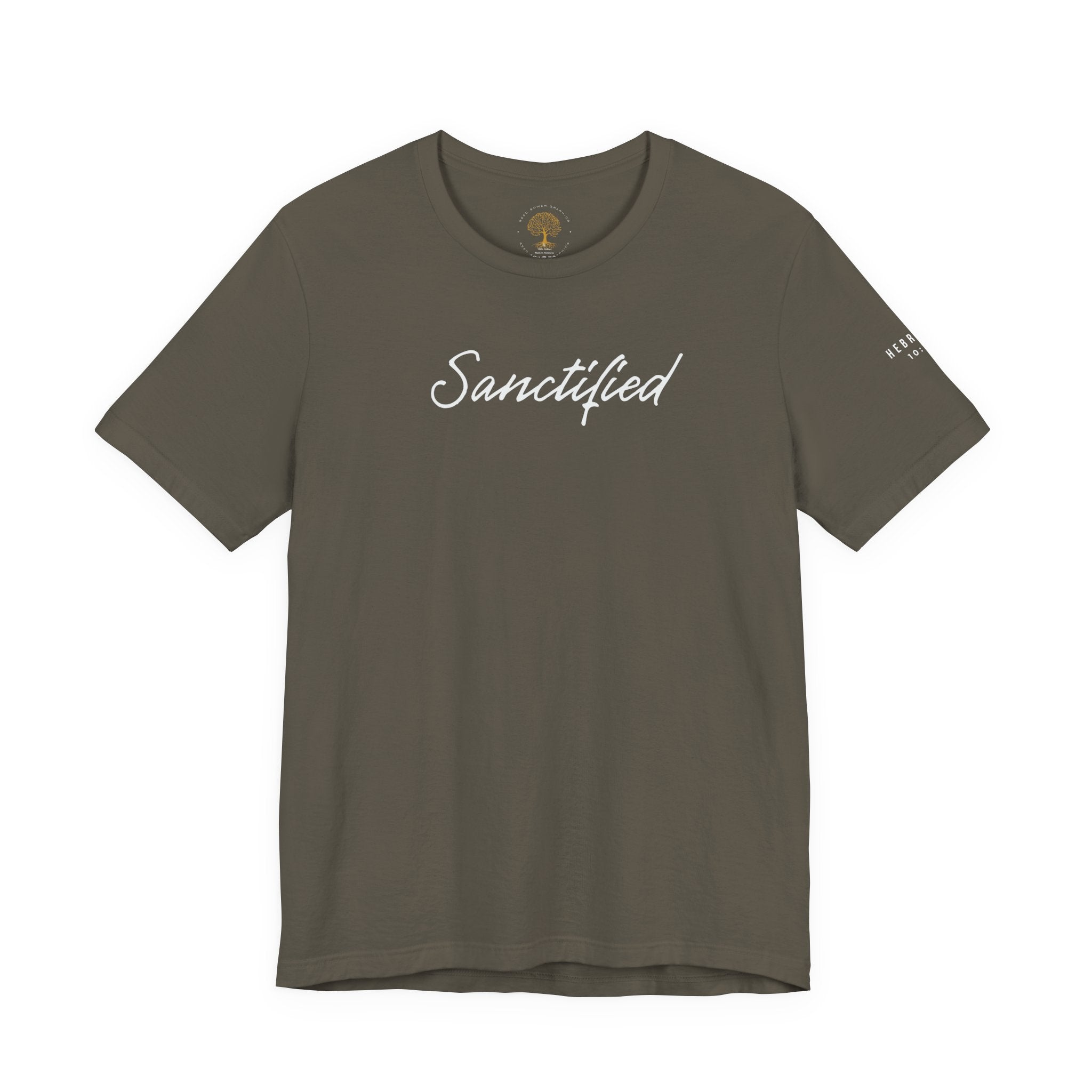 Sanctified – Christian Minimal Script Tee | Set Apart in Christ