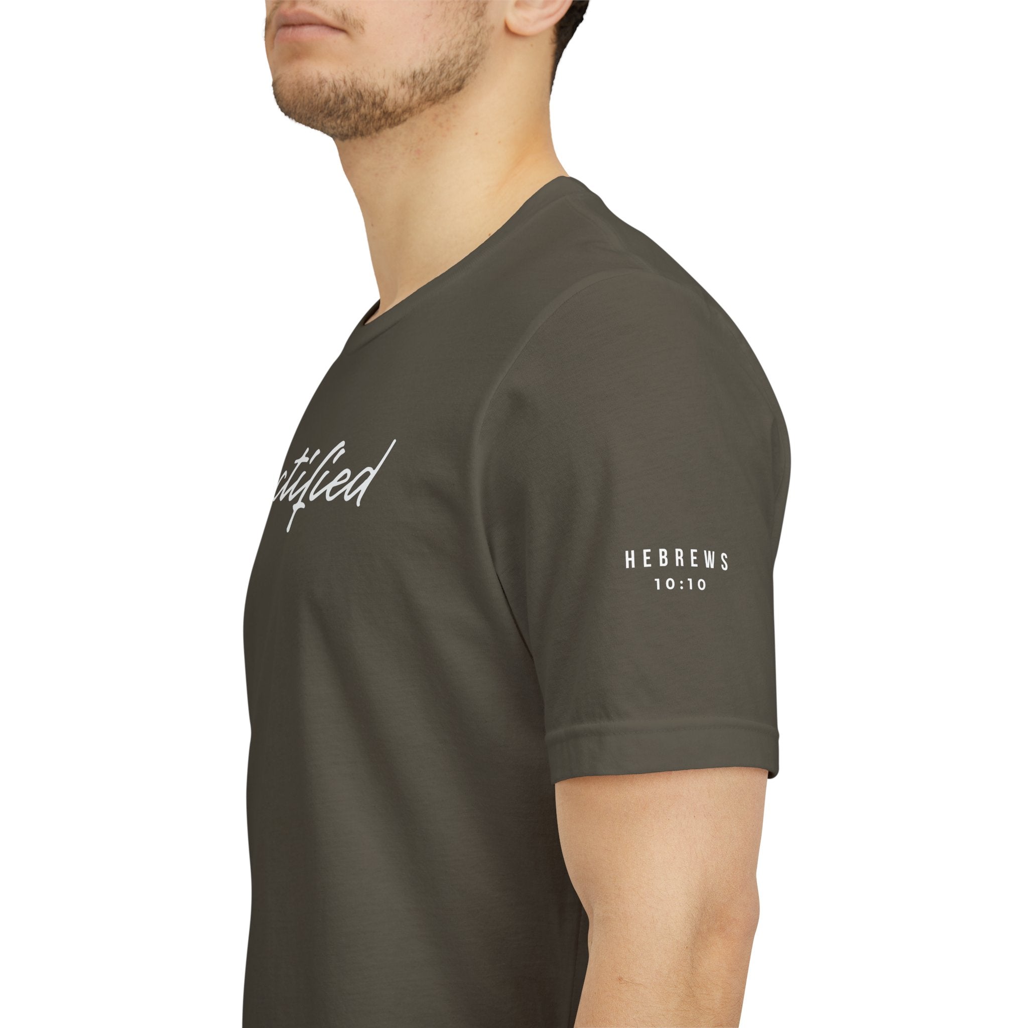 Sanctified – Christian Minimal Script Tee | Set Apart in Christ