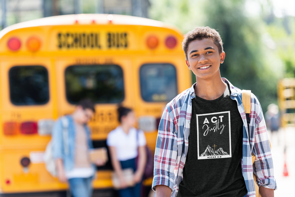 Act Justly Youth Christian T-Shirt | Faith-Based Streetwear Values