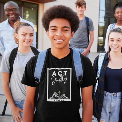Act Justly Youth Christian T-Shirt | Faith-Based Streetwear Values