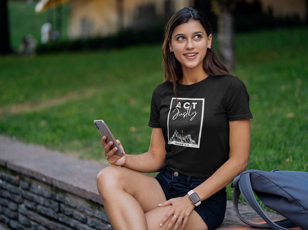 Act Justly Youth Christian T-Shirt | Faith-Based Streetwear Values