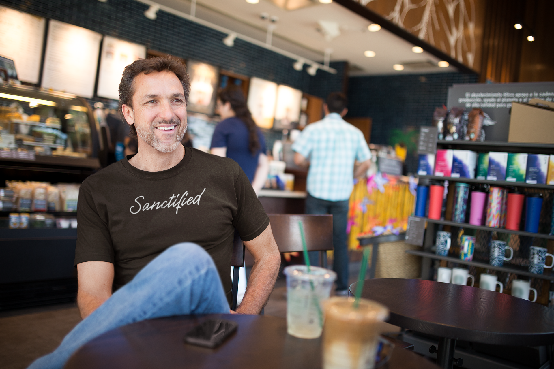 Sanctified – Christian Minimal Script Tee | Set Apart in Christ