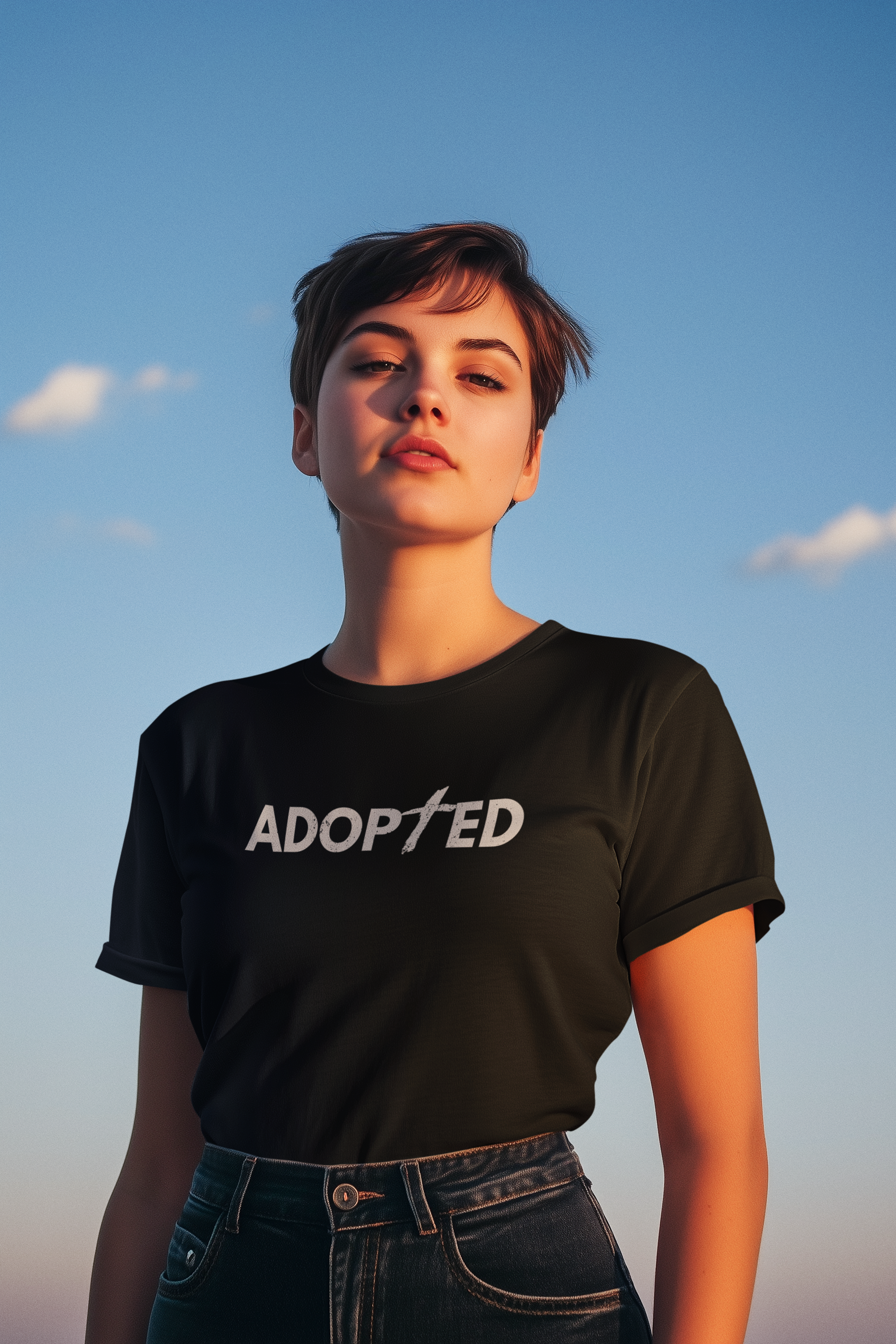 ADOPTED – Minimal Christian Faith T-Shirt | Identity in Christ