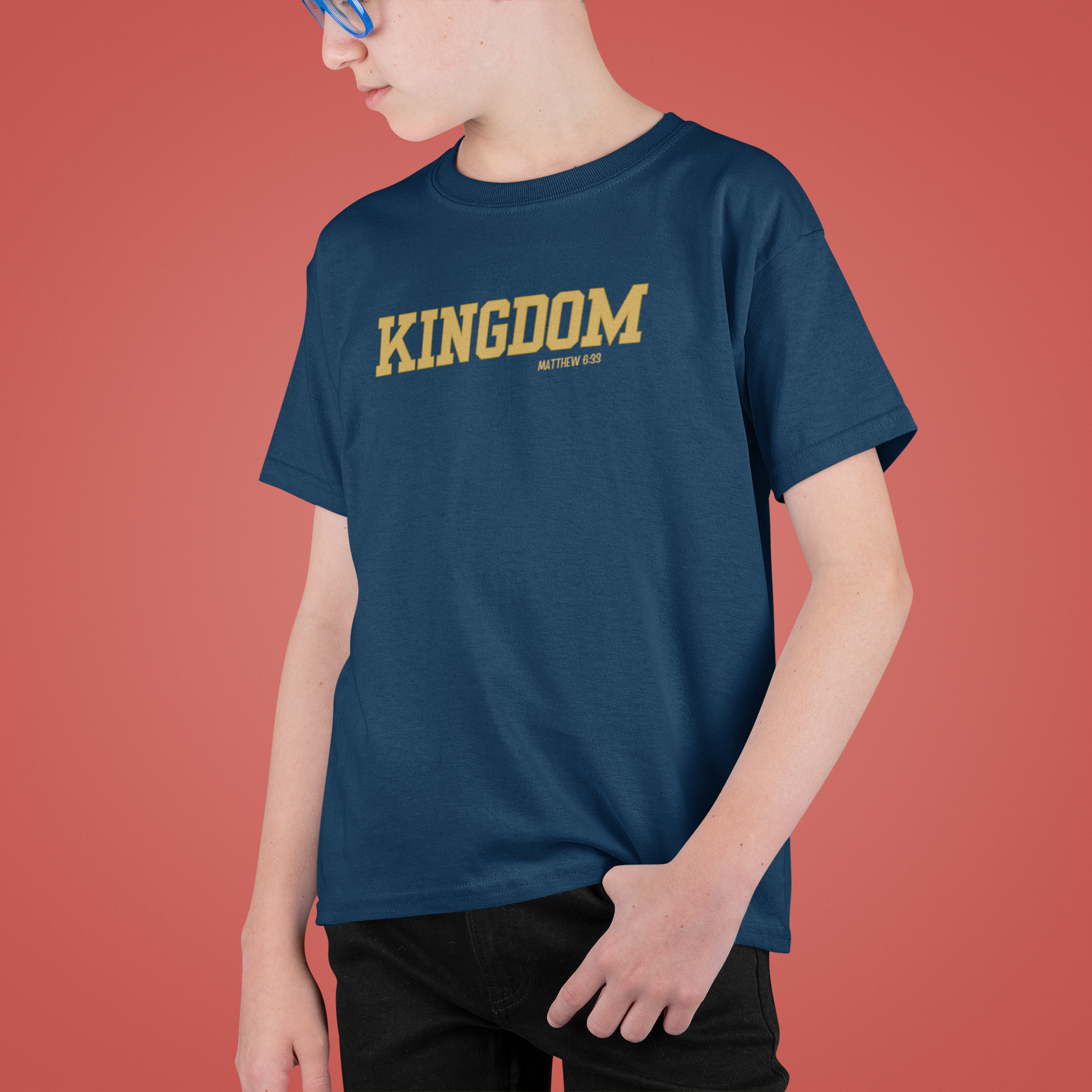 Kingdom Kid Youth Christian Shirt | Child of God Jersey Tee for Boys & Girls