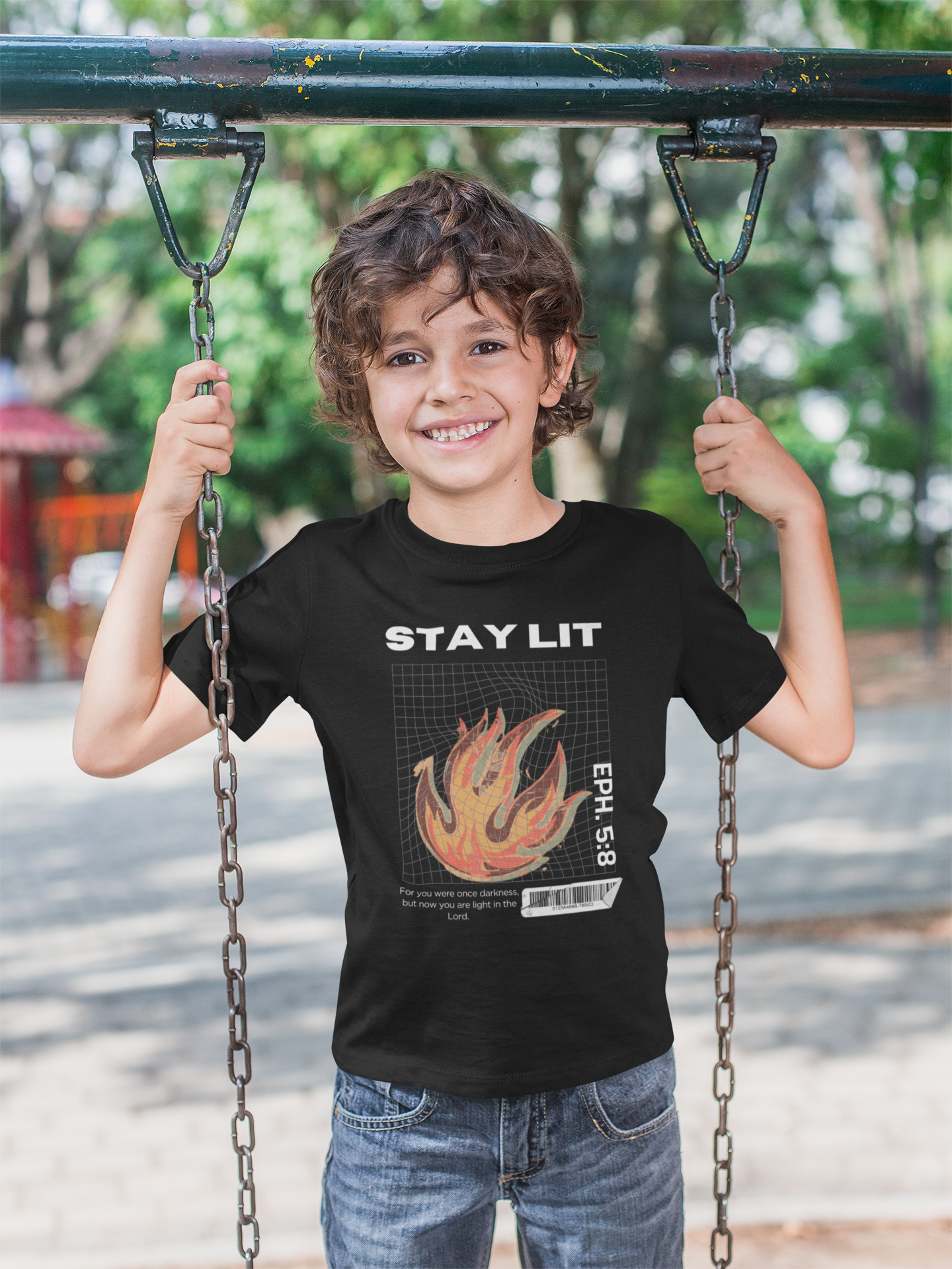 Stay Lit Christian Shirt for Kids | Ephesians 5:8 Christian Youth Shirt