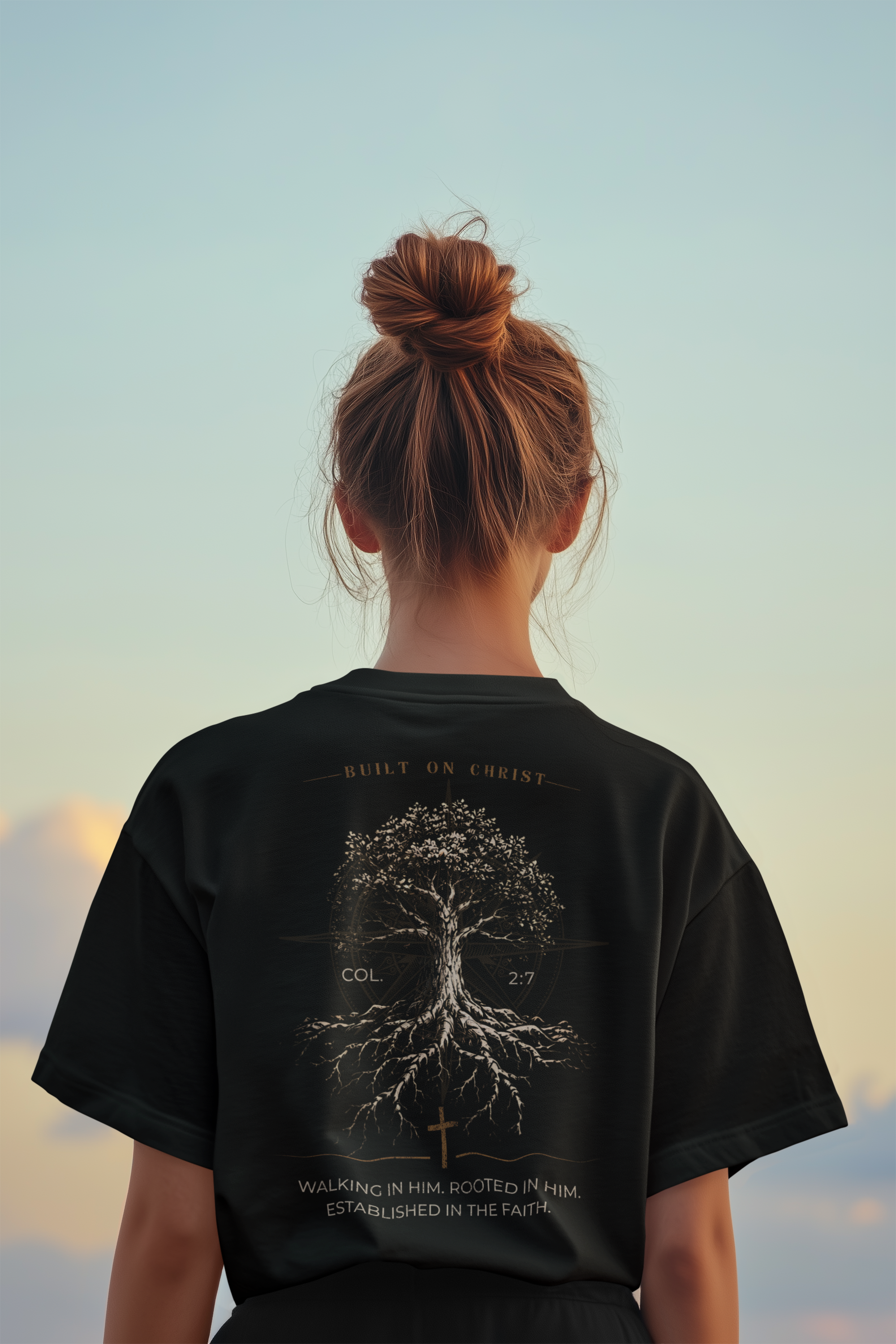 Deeply Rooted Christian Shirt for Kids | Colossians 2:7 Unisex Christian Youth Shirt