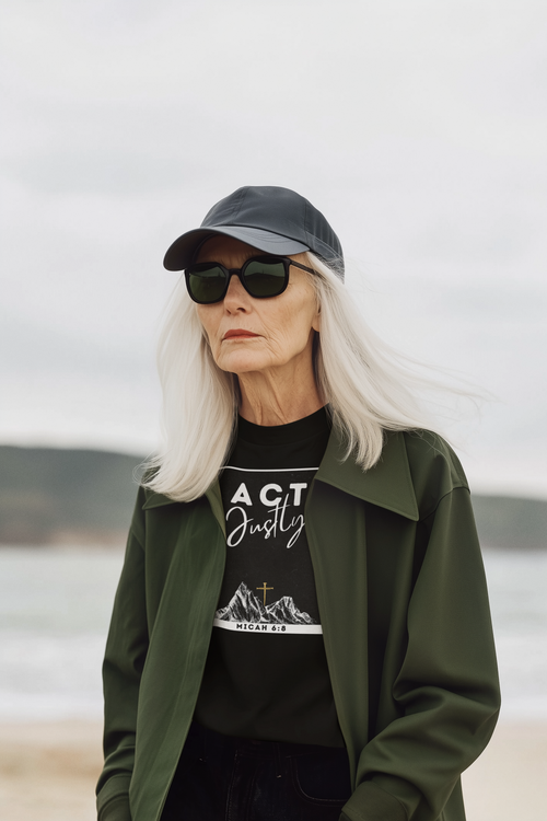 Act Justly Christian Graphic Tee | Micah 6:8 Unisex Christian Conversation Starter T-Shirt