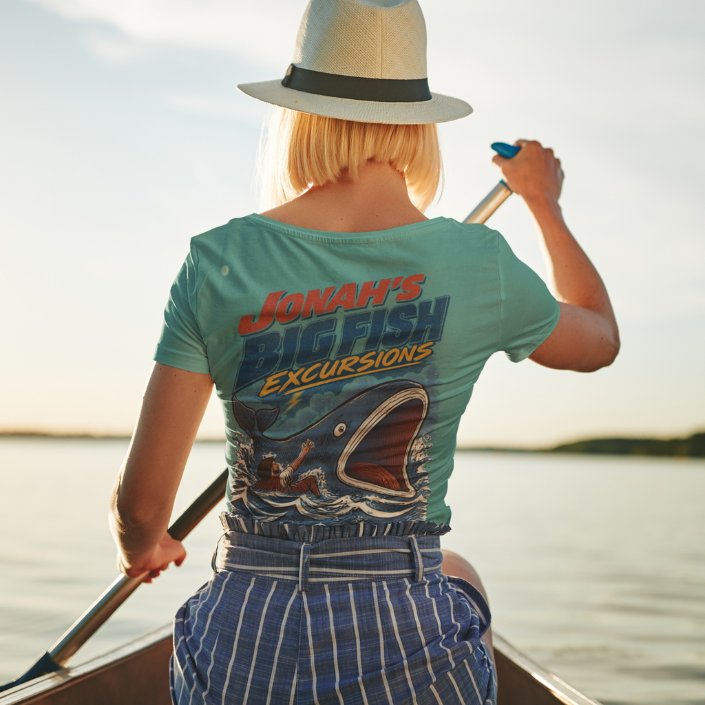Jonah’s Big Fish Christian Shirt for Adults | Jonah 1:17 Fishing Graphic Tee | Christian Outdoor Apparel