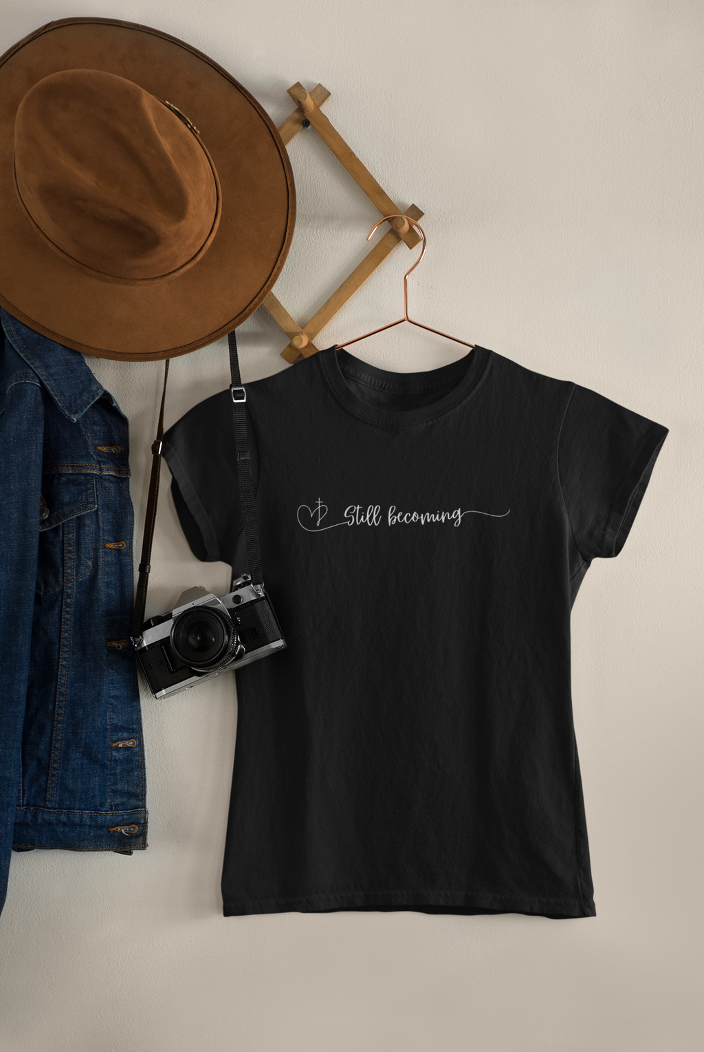 Still Becoming Christian Shirt for Women | Faith-Based Inspirational Christian Graphic Tee | Christian Women’s Faith Shirt