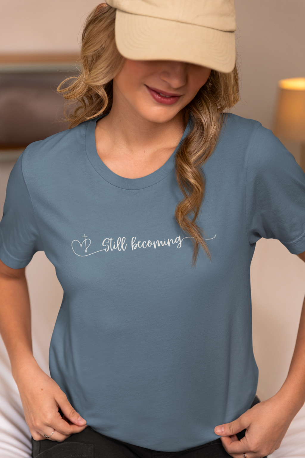 Still Becoming Christian Shirt for Women | Faith-Based Inspirational Christian Graphic Tee | Christian Women’s Faith Shirt