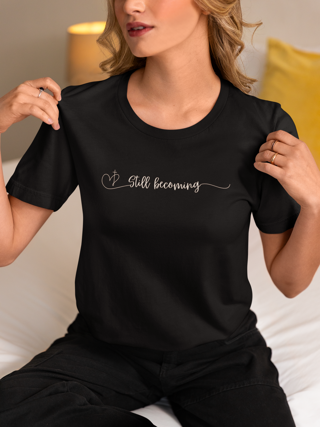 Still Becoming Christian Shirt for Women | Faith-Based Inspirational Christian Graphic Tee | Christian Women’s Faith Shirt