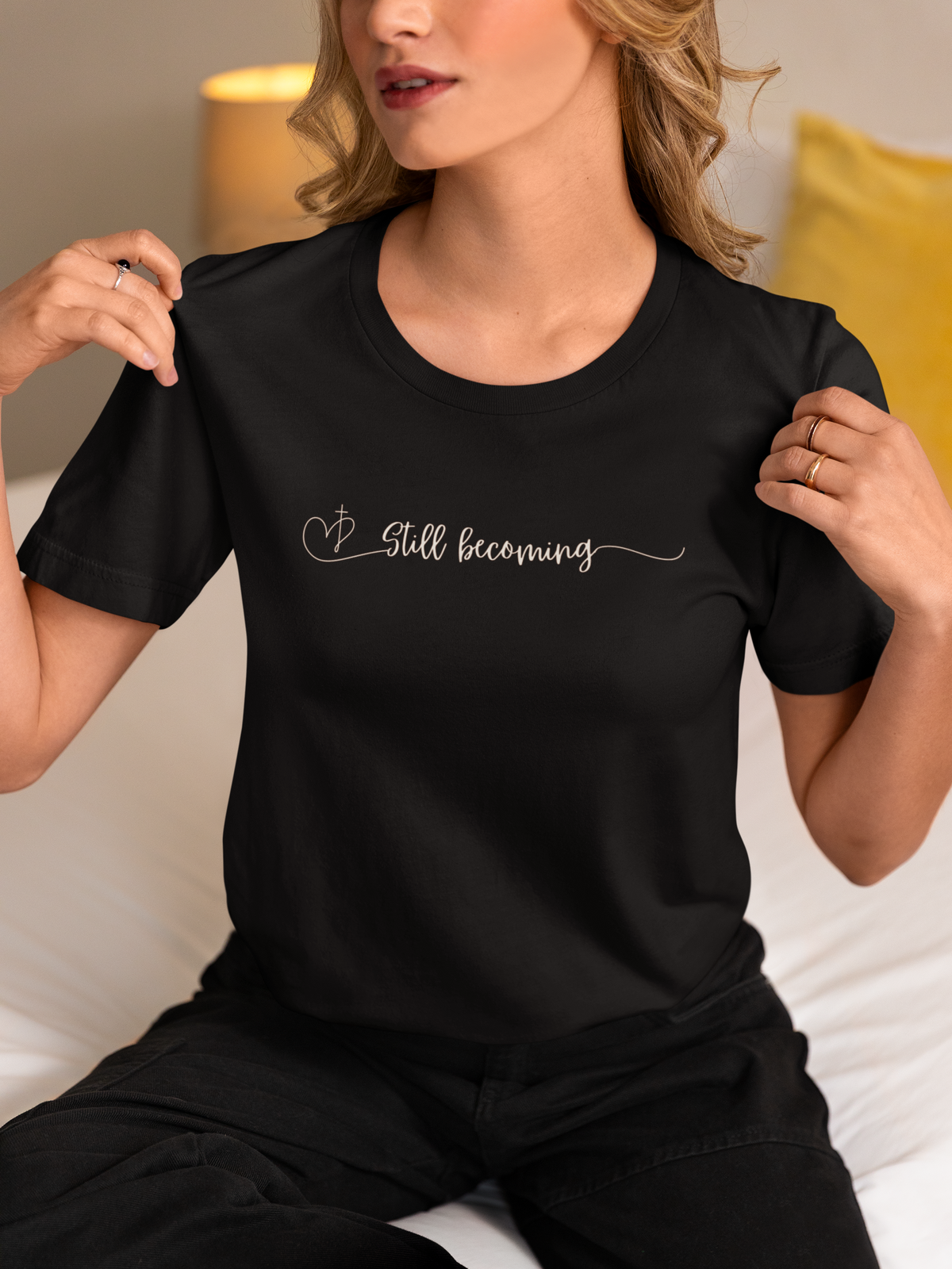 Still Becoming Christian Shirt for Women | Faith-Based Inspirational Christian Graphic Tee | Christian Women’s Faith Shirt