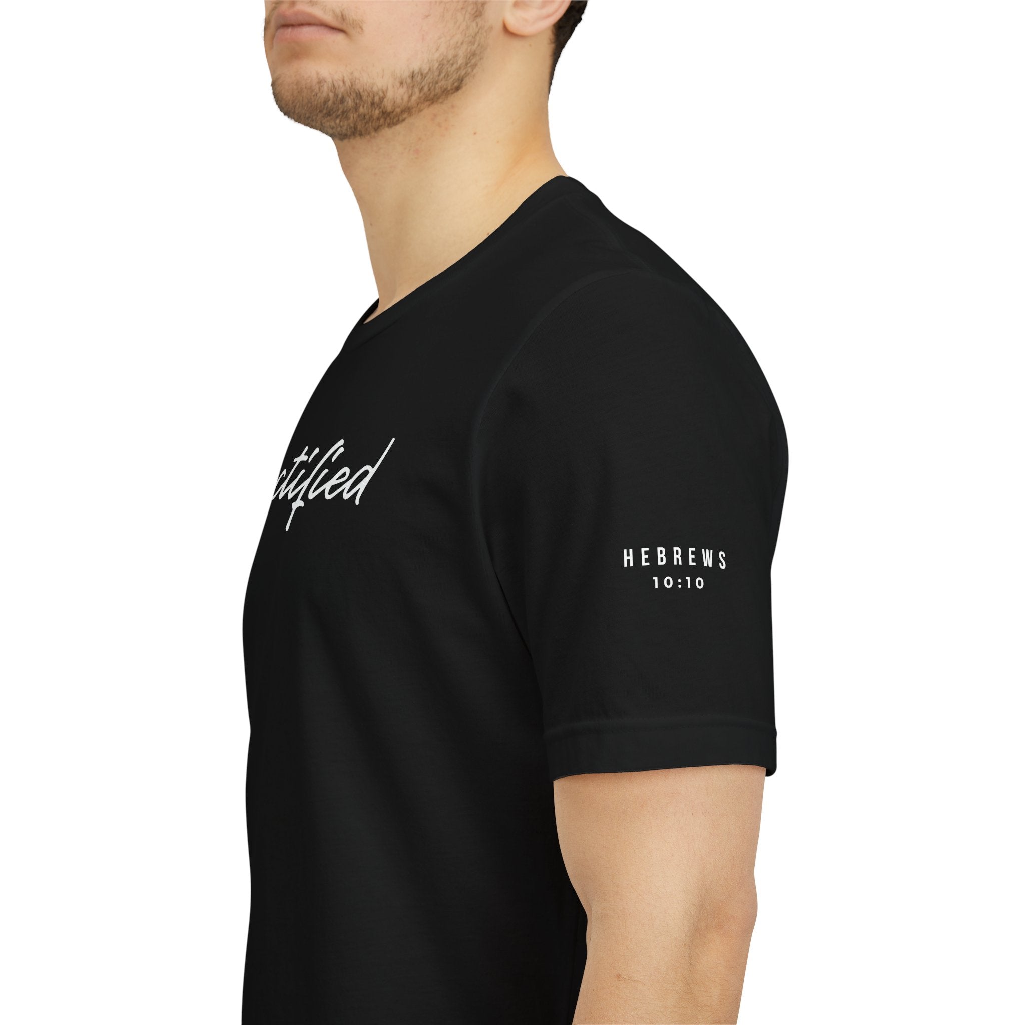 Sanctified – Christian Minimal Script Tee | Set Apart in Christ